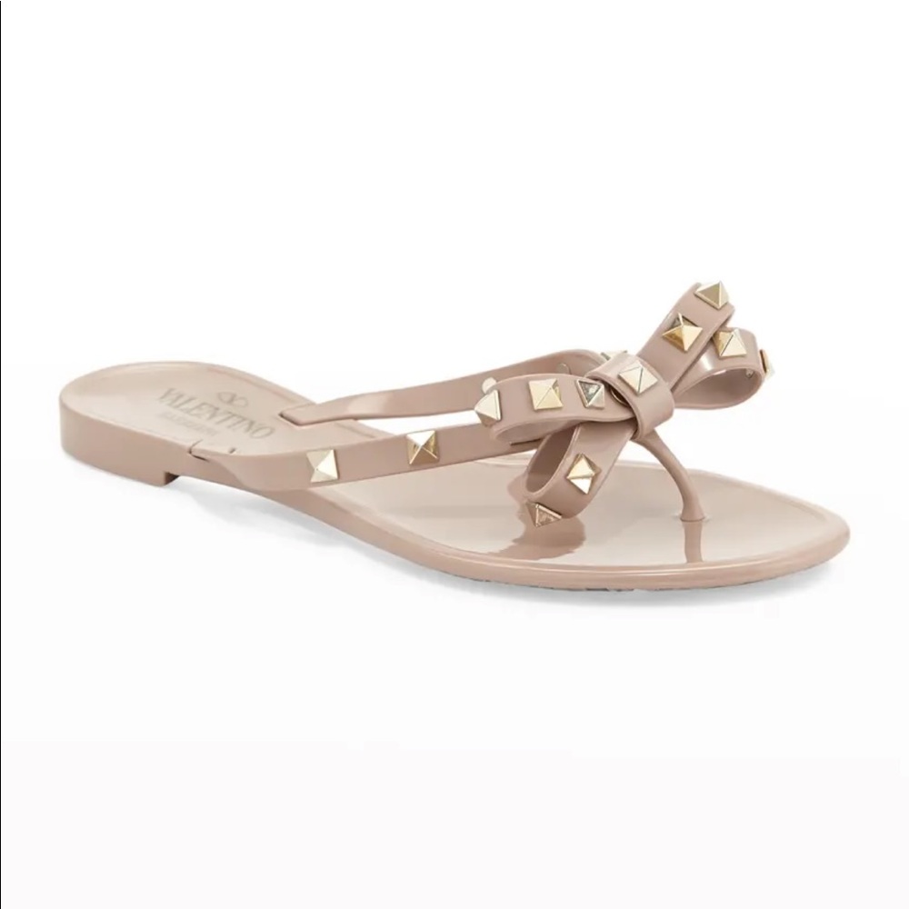 Rockstud PVC Flat Thong Sandals